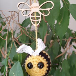 Wooden Bee And Crochet Bee