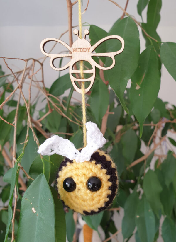 Wooden Bee And Crochet Bee