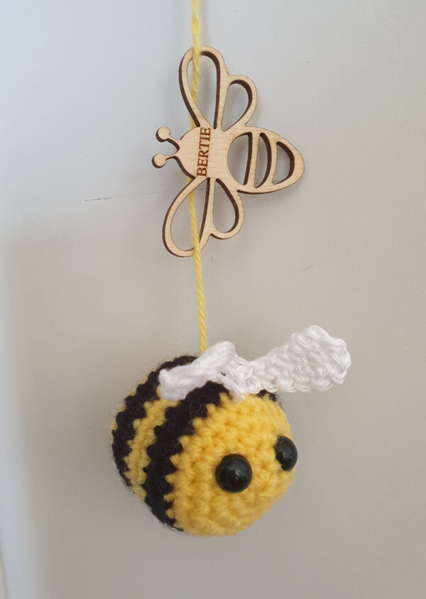 Wooden Bee And Crochet Bee