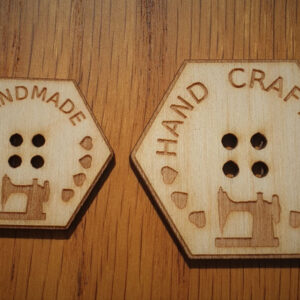 Hexagonal Wooden Button Large And Small