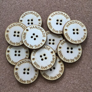 Personalised Circular Button With Love By Sue