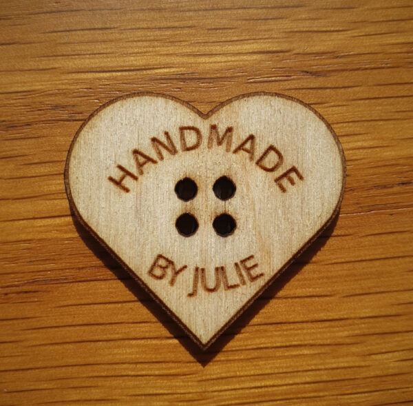 Personalised Heart Shaped Button
