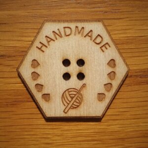 Hexagonal Wooden Button Handmade Crochet