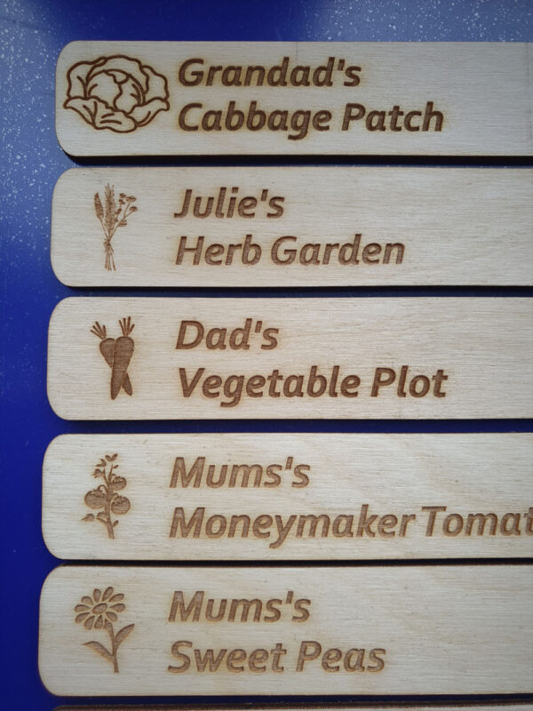 Personalised Oak "Lollipop" Plant Tags - Image 4