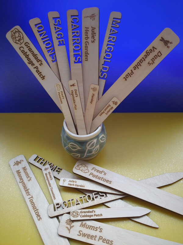 Personalised Oak "Lollipop" Plant Tags - Image 5