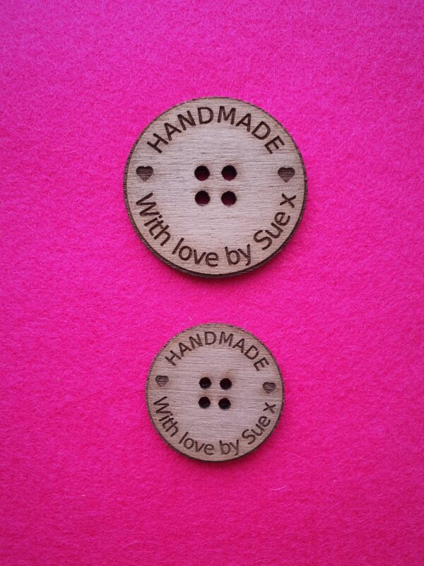 Handmade Walnut Circular Button Both Sizes