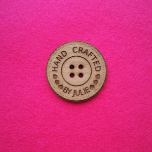 Hand Crafted Walnut Circular Button With Detail 3cm