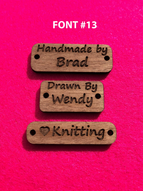 Rectangular Walnut Button Font #13
