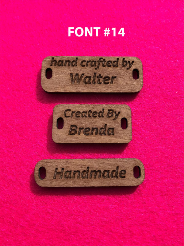Rectangular Walnut Button Font #14