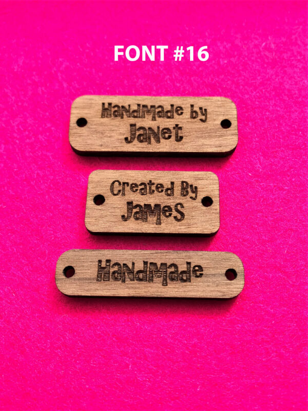 Rectangular Walnut Button Font #16