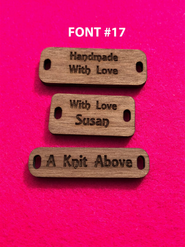 Rectangular Walnut Button Font #17