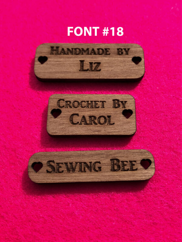 Rectangular Walnut Button Font #18