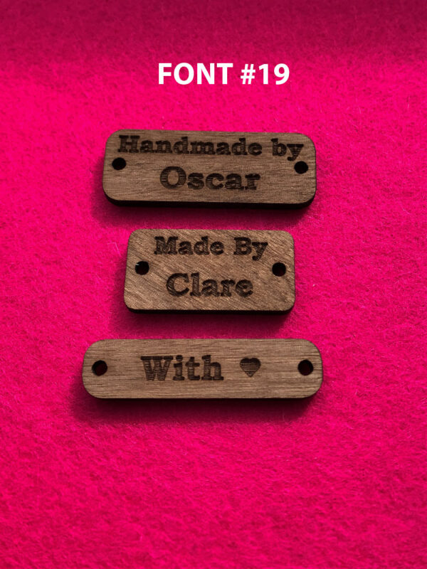 Rectangular Walnut Button Font #19