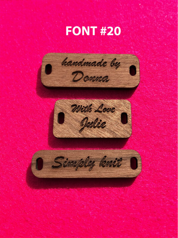 Rectangular Walnut Button Font #20