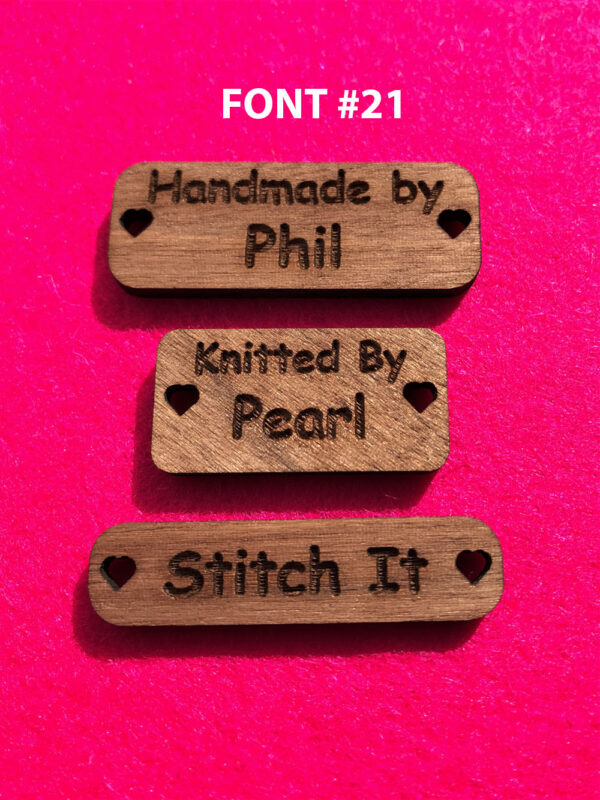 Rectangular Walnut Button Font #21