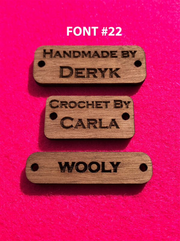 Rectangular Walnut Button Font #22