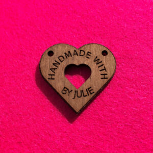 Personalised Walnut Heart Shaped Button