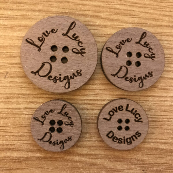 Personalised Walnut Craft Buttons