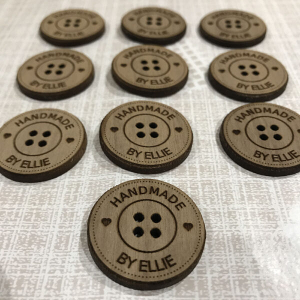 Personalised Walnut Craft Buttons