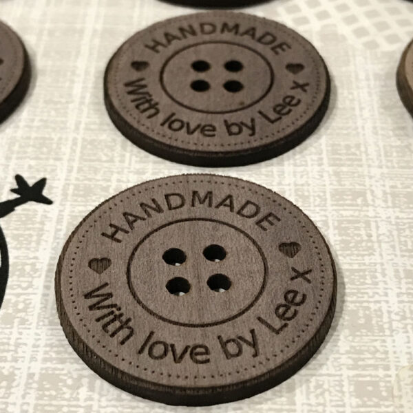 Personalised Walnut Craft Buttons