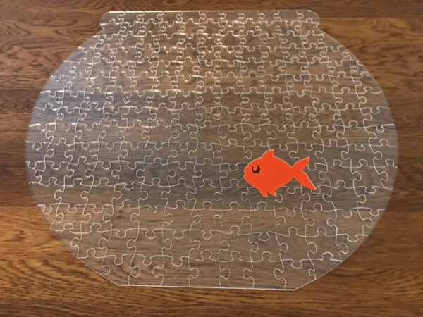 Fish Bowl Clear Acrylic Jigsaw With Goldfish Whimsy