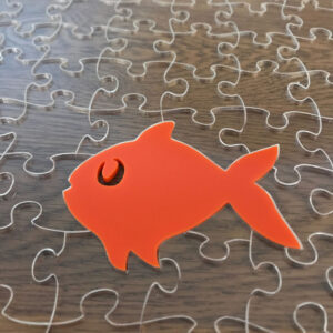 Fish Bowl Clear Acrylic Jigsaw With Goldfish Whimsy