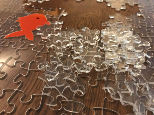 Fish Bowl Clear Acrylic Jigsaw With Goldfish Whimsy