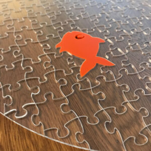 Fish Bowl Clear Acrylic Jigsaw With Goldfish Whimsy