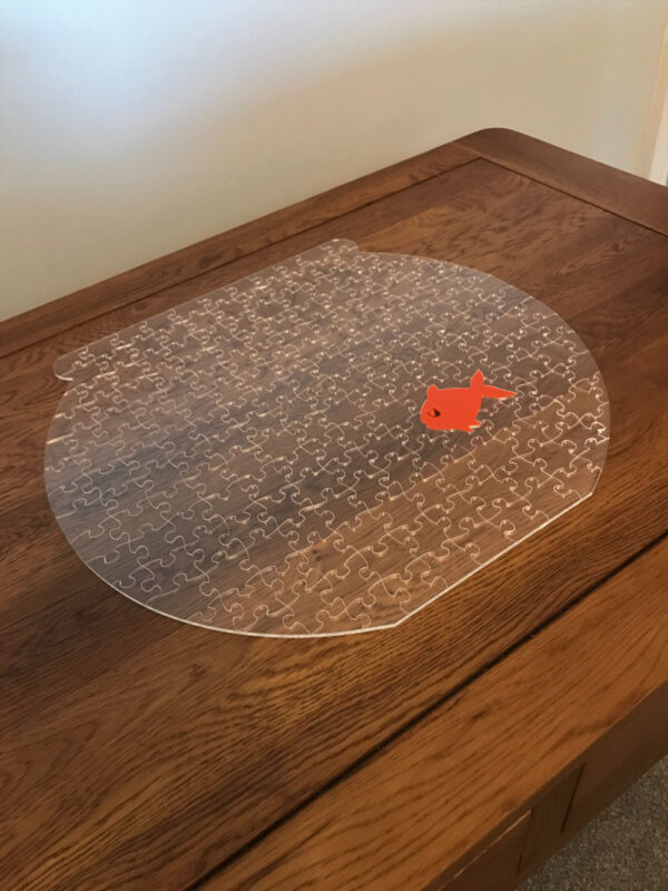 Fish Bowl Clear Acrylic Jigsaw With Goldfish Whimsy