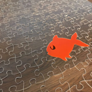 Fish Bowl Clear Acrylic Jigsaw With Goldfish Whimsy