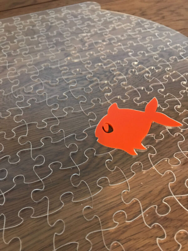 Fish Bowl Clear Acrylic Jigsaw With Goldfish Whimsy
