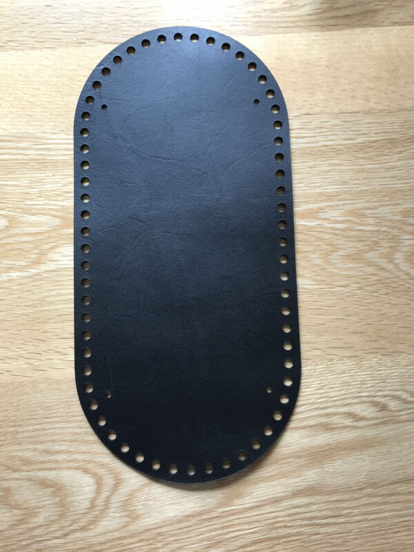 Black Leather Crochet Basket Base