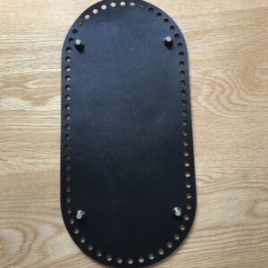 Black Leather Crochet Basket Base