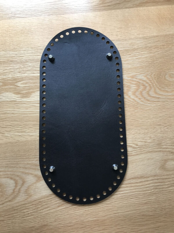 Black Leather Crochet Basket Base