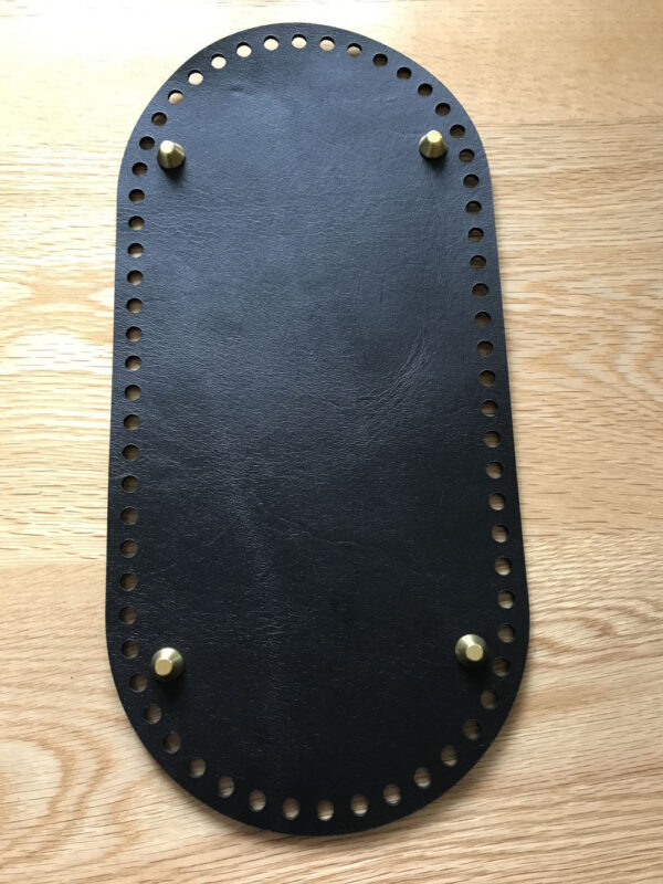 Black Leather Crochet Basket Base