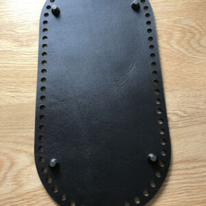 Black Leather Crochet Basket Base