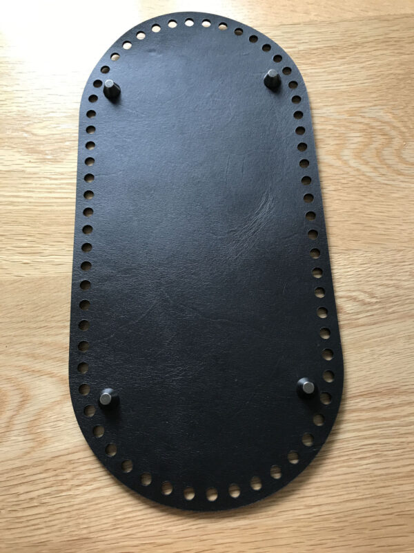 Black Leather Crochet Basket Base