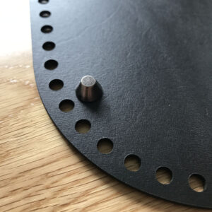 Black Leather Crochet Basket Base