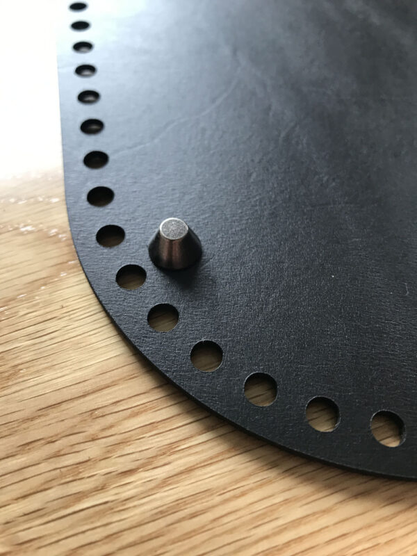Black Leather Crochet Basket Base