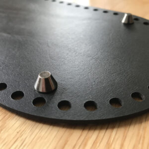 Black Leather Crochet Basket Base