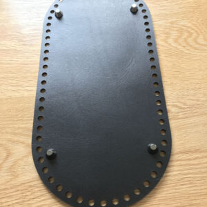 Black Leather Crochet Basket Base