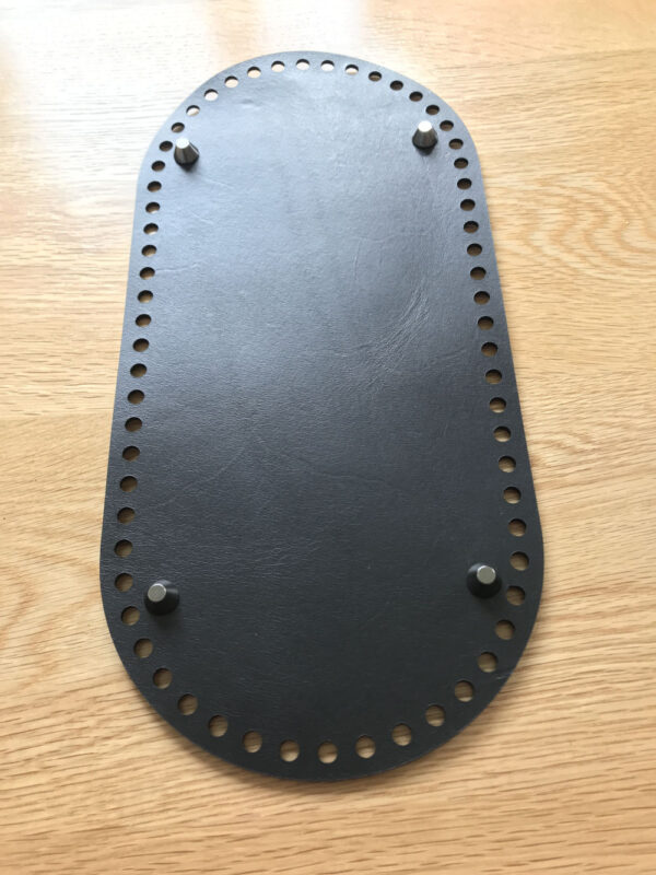 Black Leather Crochet Basket Base