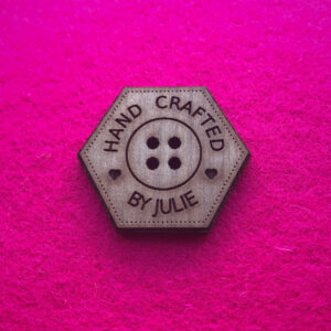 Hand Crafted Walnut Hexagonal Button With Detail 3cm