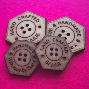 Walnut Hexagonal Buttons With Detail