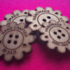 Walnut Flower Wooden Craft Buttons With Detail