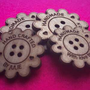 Walnut Flower Wooden Craft Buttons With Detail