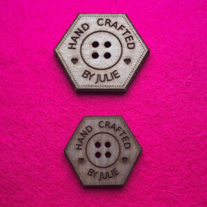 Hand Crafted Walnut Hexagonal Buttons With Detail