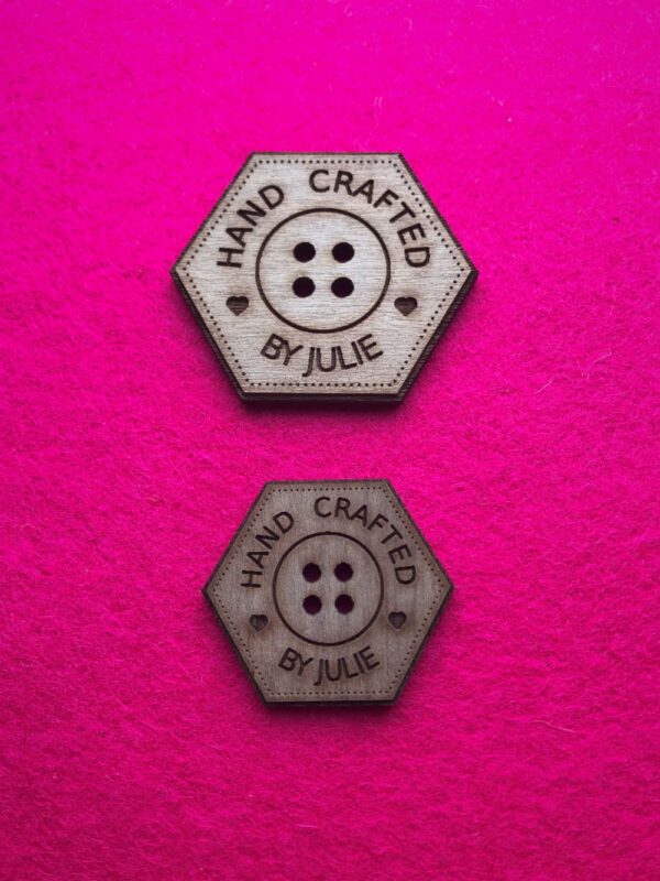 Hand Crafted Walnut Hexagonal Buttons With Detail