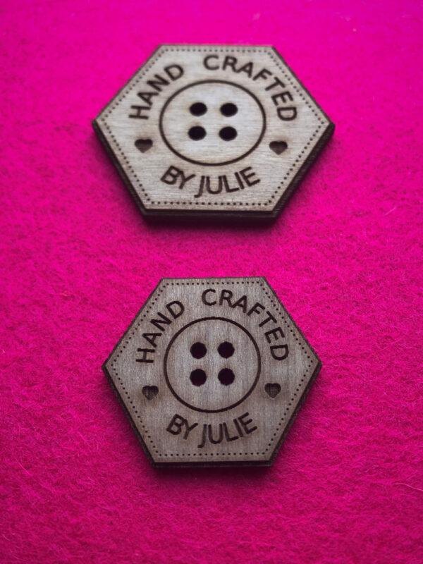Hand Crafted Walnut Hexagonal Buttons With Detail