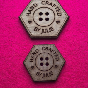 Hand Crafted Walnut Hexagonal Buttons With Detail